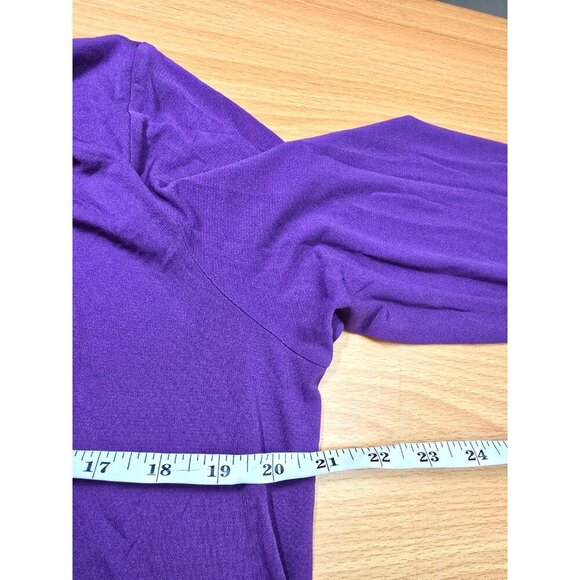 Eileen Fisher Turtleneck Sweater Silk L Purple Basics Layering Breathable Comfy - Picture 4 of 14